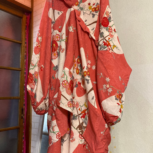 Kimono frill V-neck two-piece remake Momo-chan ワンピース