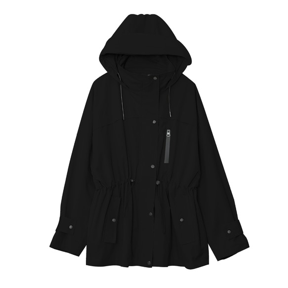 秋冬新作 XL~5XL 大きいサイズ 長袖フード付きジャケット コート レディース 無地 着痩せ ol 通勤 袖丈53 無地 着丈76 着丈77