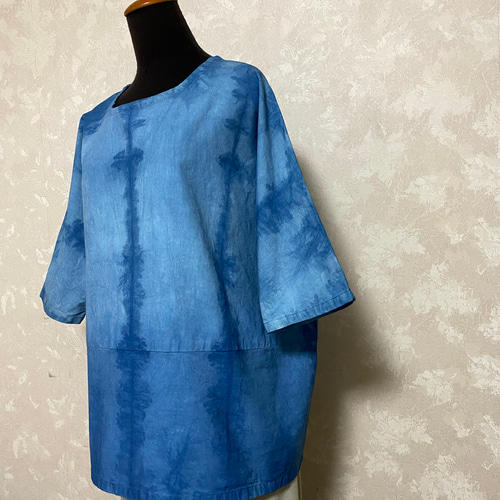 156藍染めチュニック(絞り染め) チュニック GOODWAY 通販｜Creema  