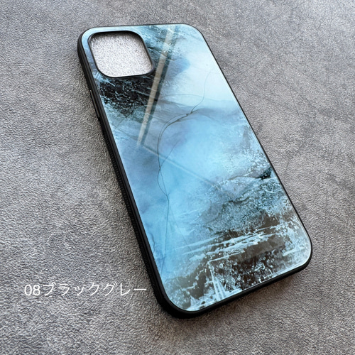 アルコールインクアート 強化ガラスケース iPhoneケース・カバー