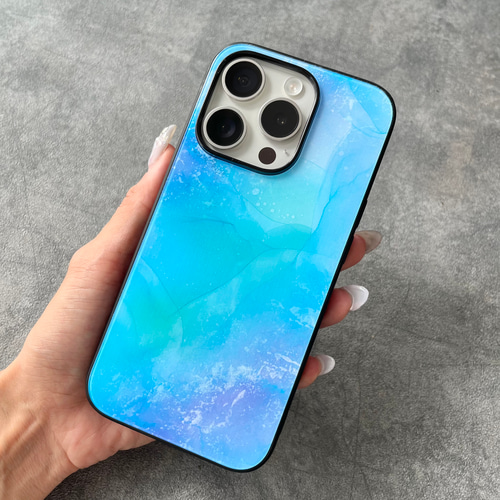 アルコールインクアート 強化ガラスケース iPhoneケース・カバー