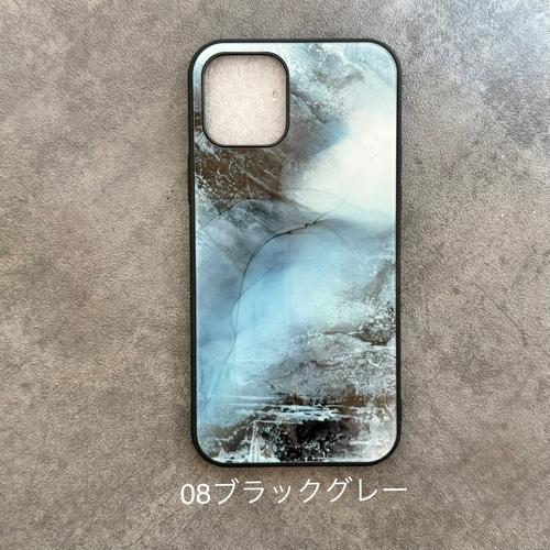アルコールインクアート 強化ガラスケース iPhoneケース・カバー