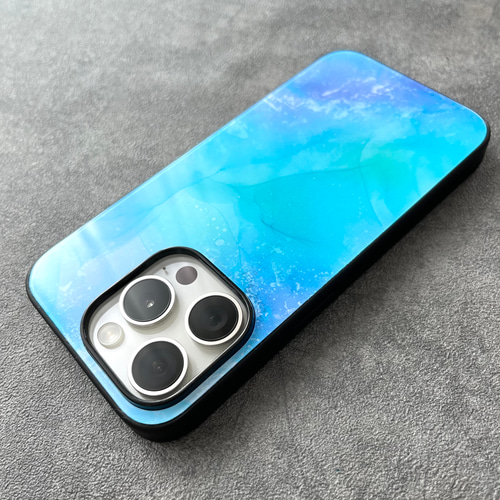 アルコールインクアート 強化ガラスケース iPhoneケース・カバー