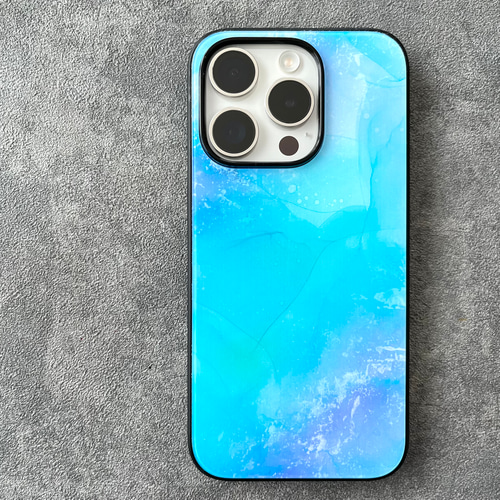 アルコールインクアート 強化ガラスケース iPhoneケース・カバー