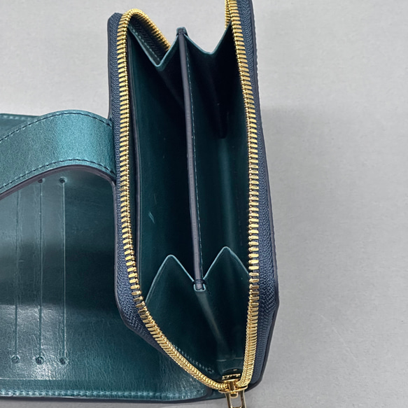 イタリアMontana社プルアップレザー　2つ折り財布　留め具：ホックタイプ（本金メッキ） 本金メッキ 不良の類では御座いません