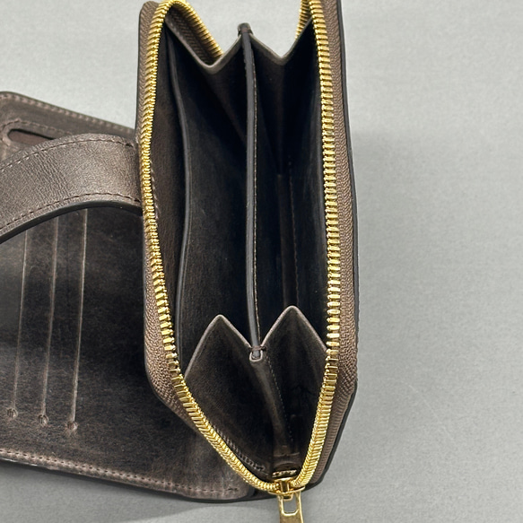 イタリアMontana社プルアップレザー　2つ折り財布　留め具：ホックタイプ（本金メッキ） 本金メッキ 不良の類では御座いません