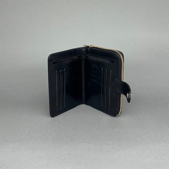 イタリアMontana社プルアップレザー　2つ折り財布　留め具：ホックタイプ（本金メッキ） 本金メッキ 不良の類では御座いません