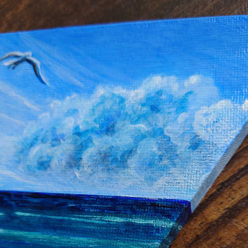 カモメの海」三角形キャンバス三枚セット 絵画 atelier-kaza碧