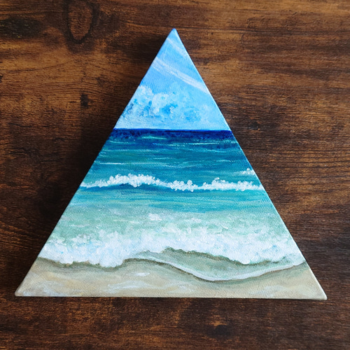 カモメの海」三角形キャンバス三枚セット 絵画 atelier-kaza碧