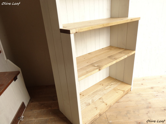 サイズ、デザインオーダー可！●6段カップボードW64●シャビーホワイト●受注製作 サイズ ２３ｃｍ