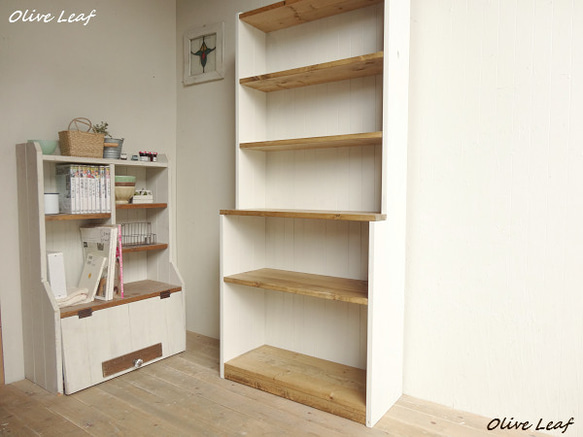 サイズ、デザインオーダー可！●6段カップボードW64●シャビーホワイト●受注製作 サイズ ２３ｃｍ