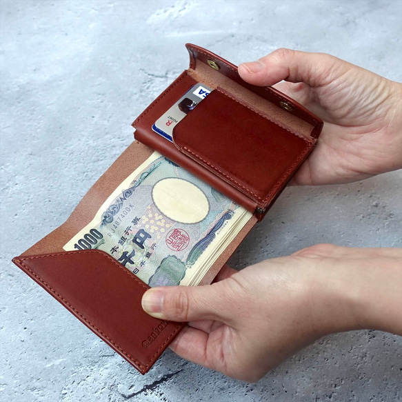 【在庫分セール価格¥9900】三つ折りがま口財布 6枚目の画像
