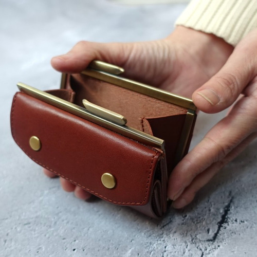 在庫分セール価格¥9900】三つ折りがま口財布 三つ折り財布 anbow 通販