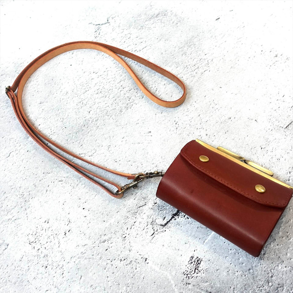 【在庫分セール価格¥9900】三つ折りがま口財布 16枚目の画像