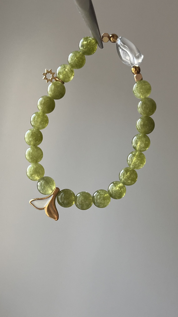 ペリドット♡水晶♡ヘマタイト♡ホエール♡太陽パーツ♡ブレス  