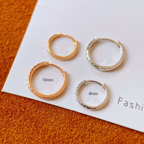天然ダイヤモンドピアス10mm k18 ピアス（フープ） パール大好き