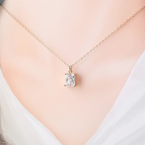 ノーブランド品　22K GP ホワイトゴールドコーティング　ジルコニアネックレス ノーブランド品 22K GP ホワイトゴールドコーティング