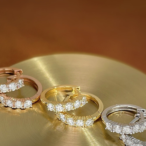 天然ダイヤモンドピアス0.36ct k18 ピアス（フープ） パール大好き