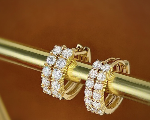 天然ダイヤモンドピアス0.36ct k18 ピアス（フープ） パール大好き