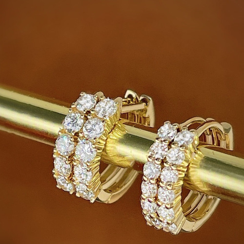 天然ダイヤモンドピアス0.36ct k18 ピアス（フープ） パール大好き