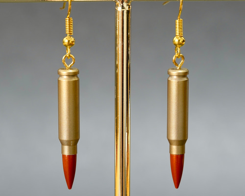 銃弾モチーフ フックピアス 弾丸 薬莢 ライフル弾 おしゃれ ミニチュア