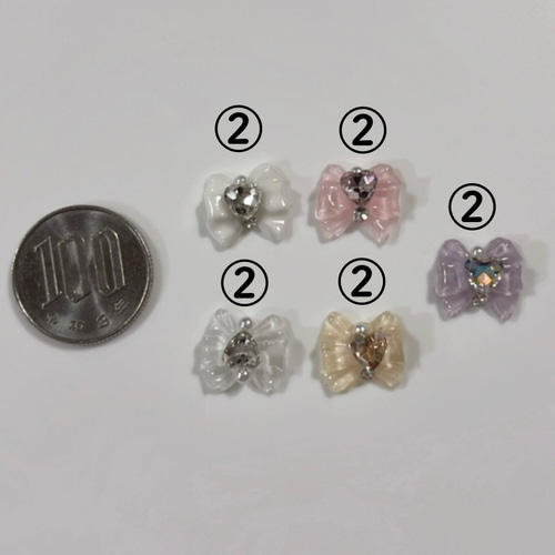 ♡ネイルチップ♡ リボン ピンク マグネット ワンホン シンプル 