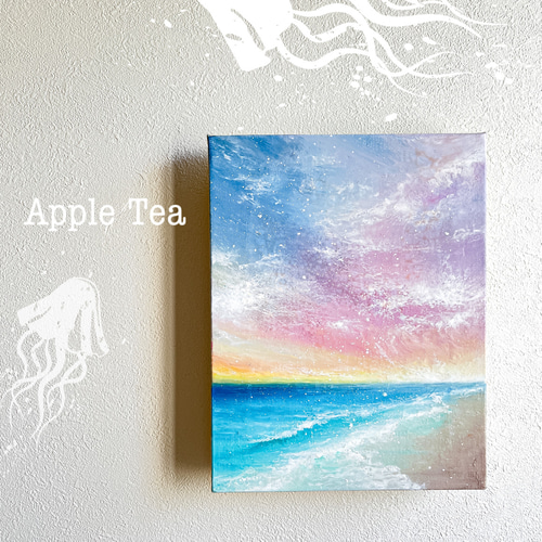 幻想的な海の景色 パステル画 原画 幻想的な海の景色 パステル画 原画