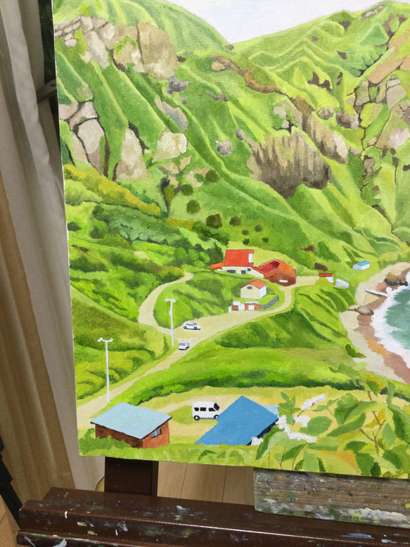 油彩画【礼文島風景】 