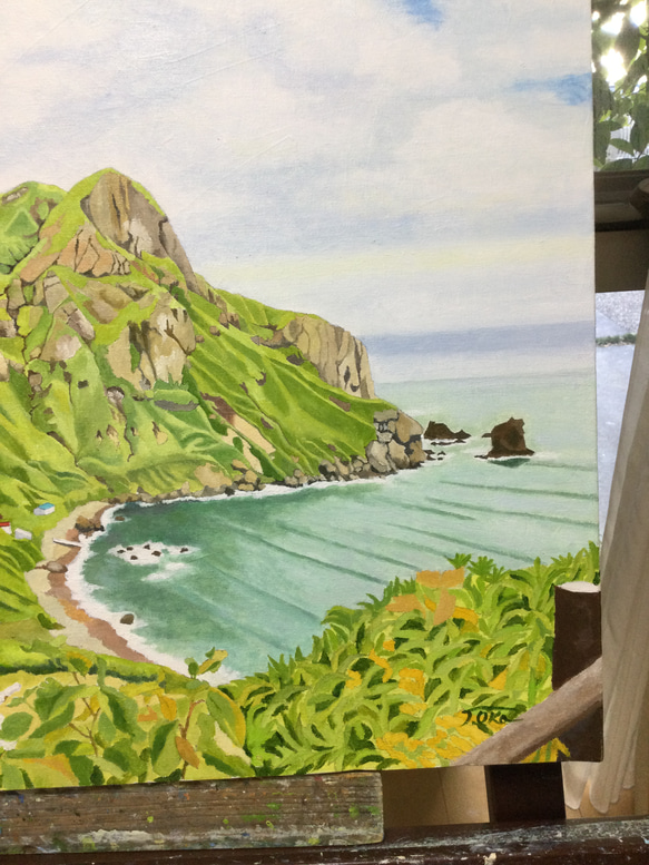 油彩画【礼文島風景】 