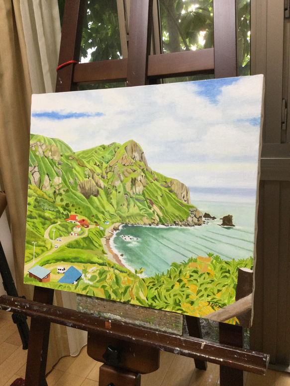 油彩画【礼文島風景】 