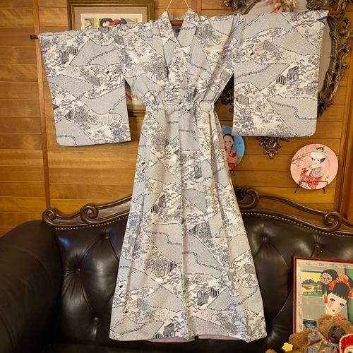 和洋折衷 着物 リメイク ロング 丈 ワンピース ドレス 名古屋帯
