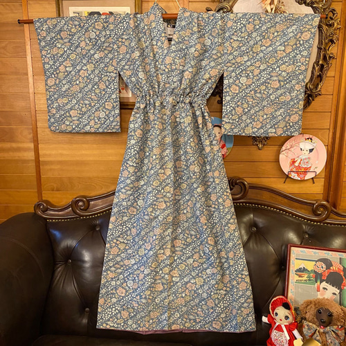 和洋折衷 着物 リメイク ロング 丈 ワンピース ドレス 洗える