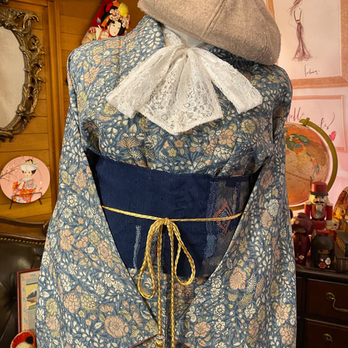 和洋折衷 着物 リメイク ロング 丈 ワンピース ドレス 洗える 和洋折衷 着物 リメイク ロング 丈 ワンピース ドレス 洗える
