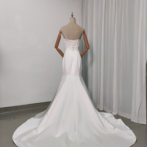 送料無料！パーティードレス ベアトップ 編み上げ マーメイドライン  