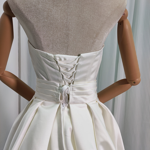 送料無料！パーティードレス ベアトップ 編み上げ マーメイドライン  