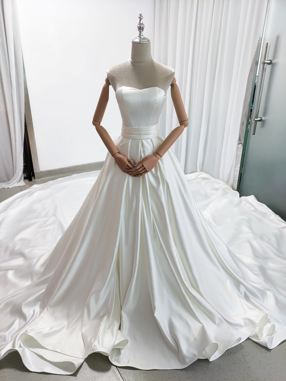 送料無料！パーティードレス ベアトップ 編み上げ マーメイドライン  