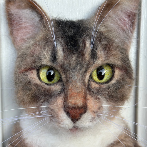 羊毛フェルト猫》 #猫(ねこ)羊毛フェルト オーダー フレームキャット