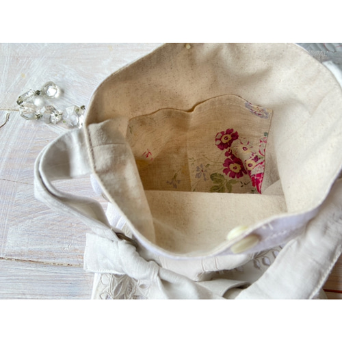 White work＊フランスアンティーク＊手刺繍*サコッシュ*ポシェット