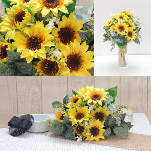 ブーケ 手作りキット 向日葵 ヒマワリ 造花ブーケ 夏 クラッチ ブーケ 手作りキット 向日葵 ヒマワリ 造花ブーケ 夏 クラッチ