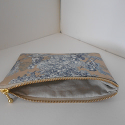 フランス生地のポーチ　トワルドジュイPASTORALE１６㎝ベージュ 4枚目の画像