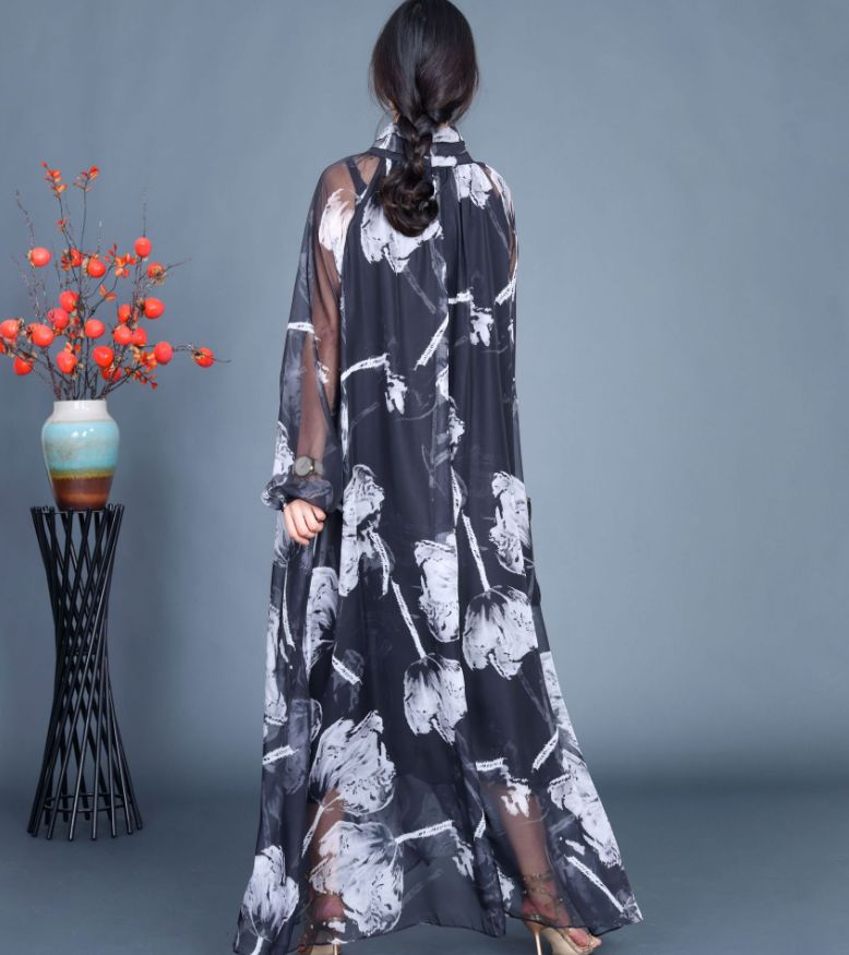 ♪上品.シルクワンピース.ファッション着痩せワンピース  超ゆったり きれいめドレス