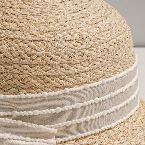 天然草木ラフィア 春夏ハット 麦わら帽子 レディース ナチュラル UV