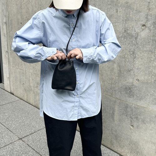 ドローストリングショルダーバッグS / サステナブルレザー（国産本牛革