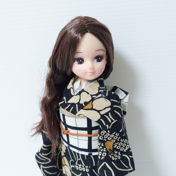 リカちゃん用着せ替え服】和柄・手毬柄・赤・振袖・帯セット
