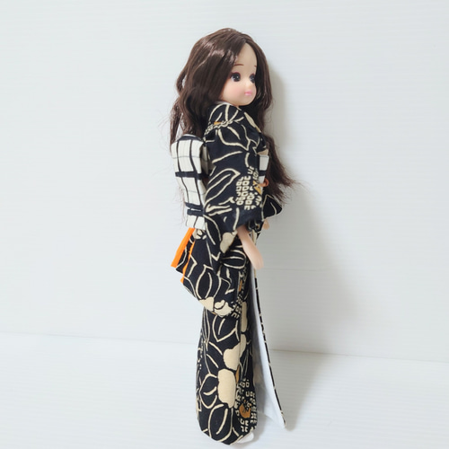 KI0003】リカちゃん 着物(黒モダン) その他人形 Cattleya KI0003】リカちゃん 着物(黒モダン) その他人形 Cattleya