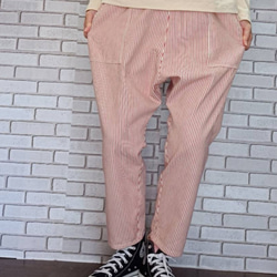 ★送料無料★✨SOU・SOU　岡田縫工所 デニム風 ヒッコリー サルエルパンツ BEATJIVE（ビートジャイブ） ヒッコリー パンツ メンズ デニムパンツ