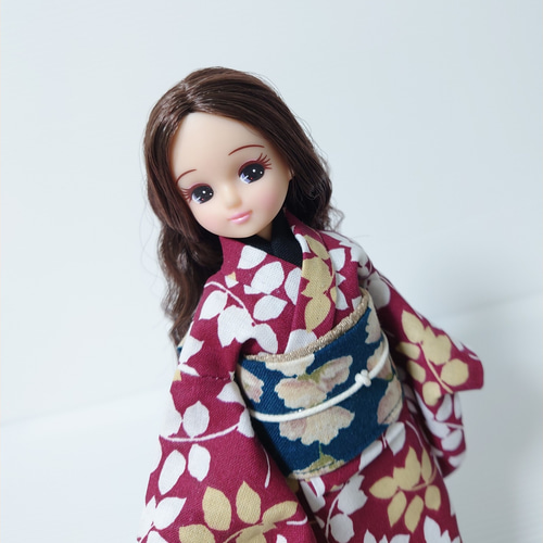 KI0005】 リカちゃん 着物(えんじ花) その他人形 Cattleya KI0005】 リカちゃん 着物(えんじ花) その他人形 Cattleya
