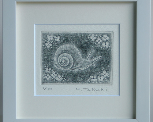 木版画　TOYOSHIMA　かたつむり かたつむり・2024/銅版画(額あり） 版画 Atelie Gray 通販 18128507