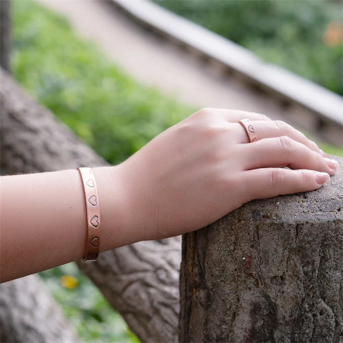 リング 指輪 純銅磁気ブレスレット   エネルギーマグネット付き 磁気ブレスレット ストレス解消   減量SSP150