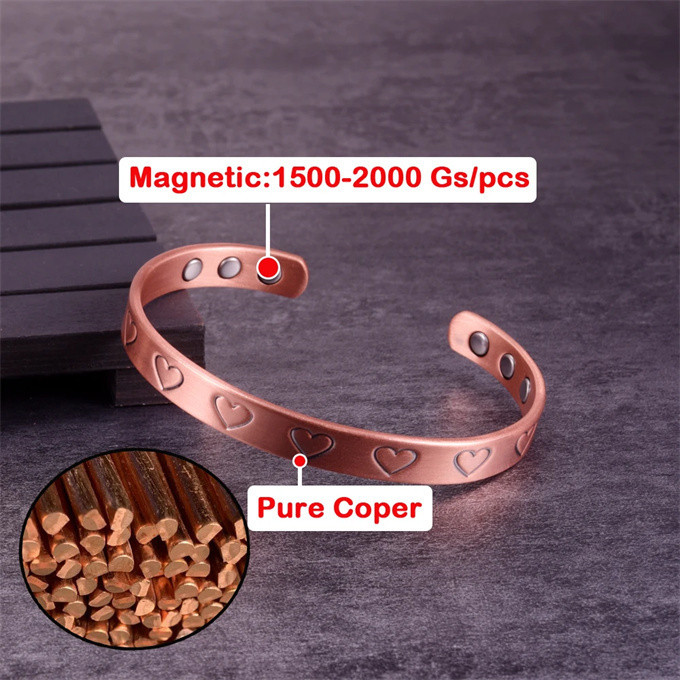 リング 指輪 純銅磁気ブレスレット   エネルギーマグネット付き 磁気ブレスレット ストレス解消   減量SSP150